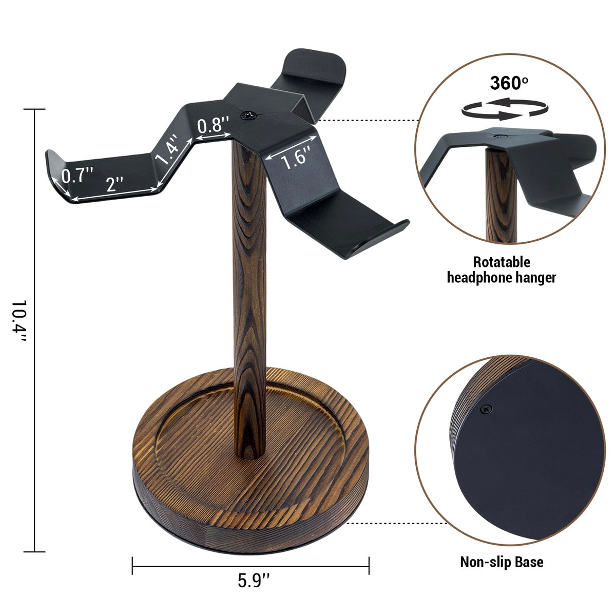 MyGift headphone stand with controller slot illustrates three-prong versatility for gaming gear