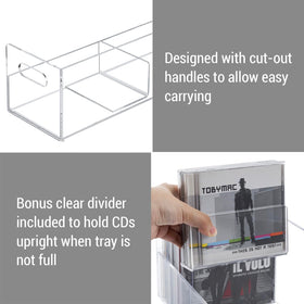 MyGift removable stand insert lets you switch to upright CD stacking when needed.