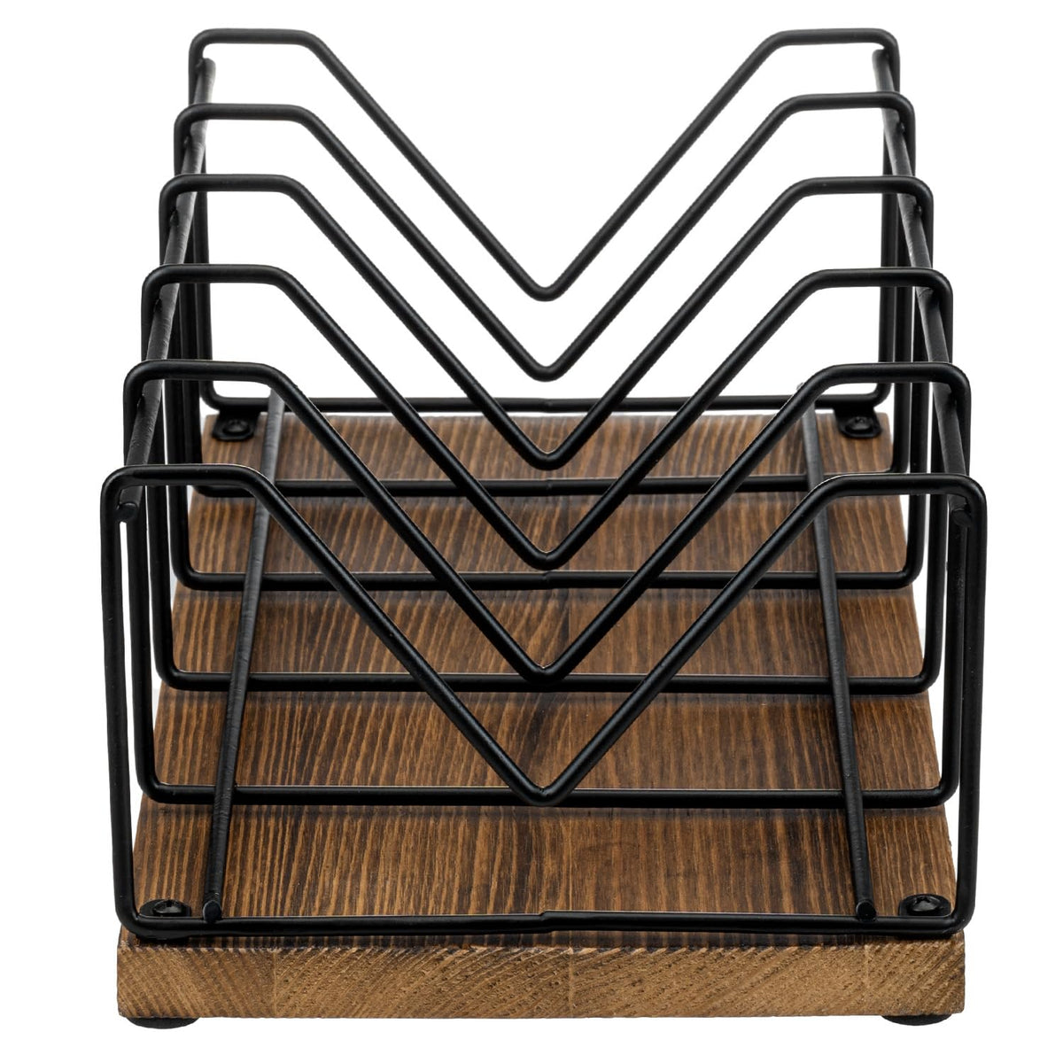 MyGift racks styled in living room offering rustic industrial aesthetic benefit