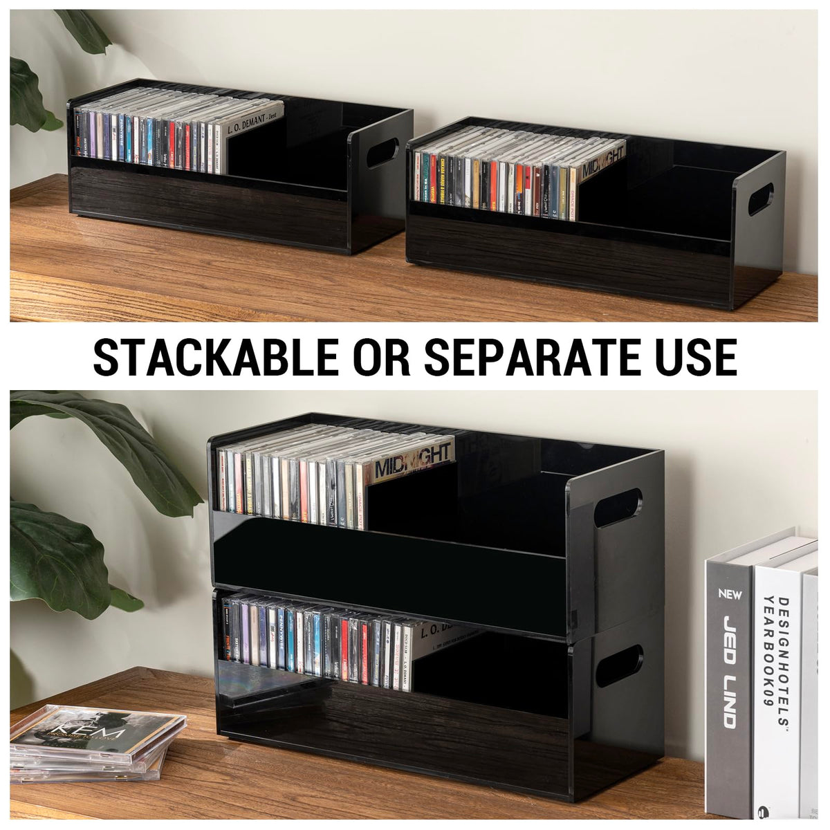 MyGift stacked pair on shelf saving space and increasing capacity benefit