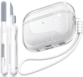 MHYALUDO AirPods Pro case crystal clear, showcases original color with protective clarity.