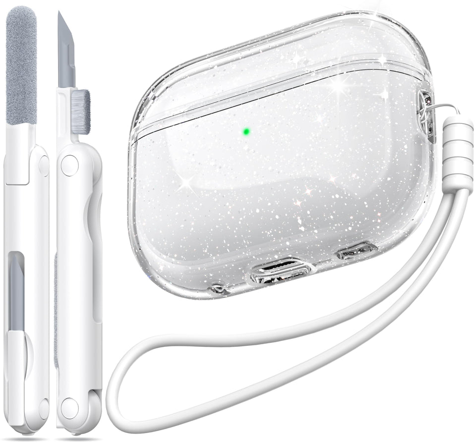 MHYALUDO AirPods Pro case crystal clear, showcases original color with protective clarity.