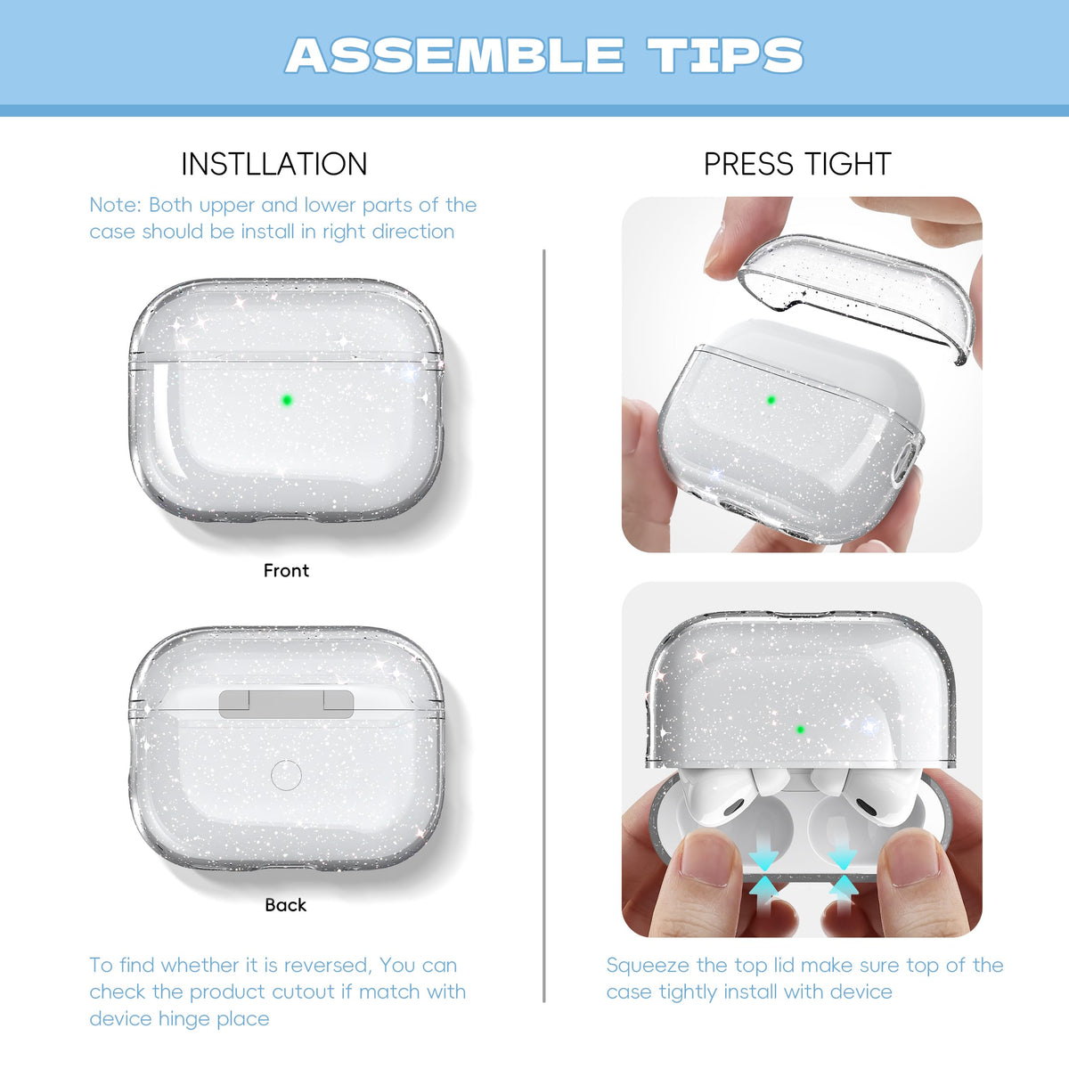 MHYALUDO AirPods Pro case lightweight, everyday protection.