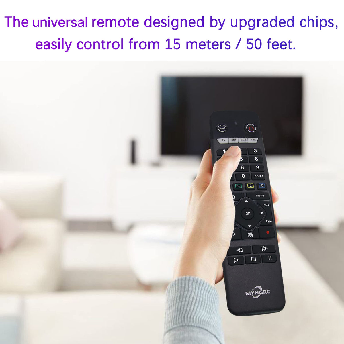 Close-up of MYHGRC buttons highlighting responsive keys for precise control.