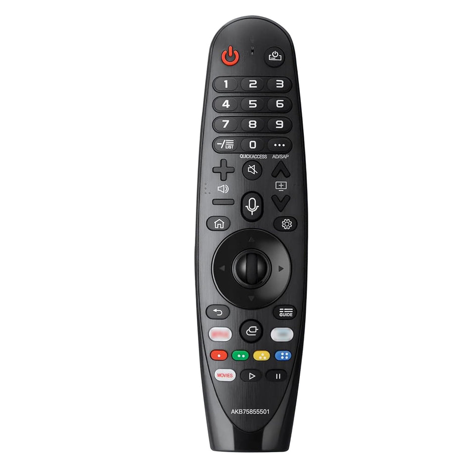 MYHGRC Voice Magic remote front view for LG TV with ergonomic design