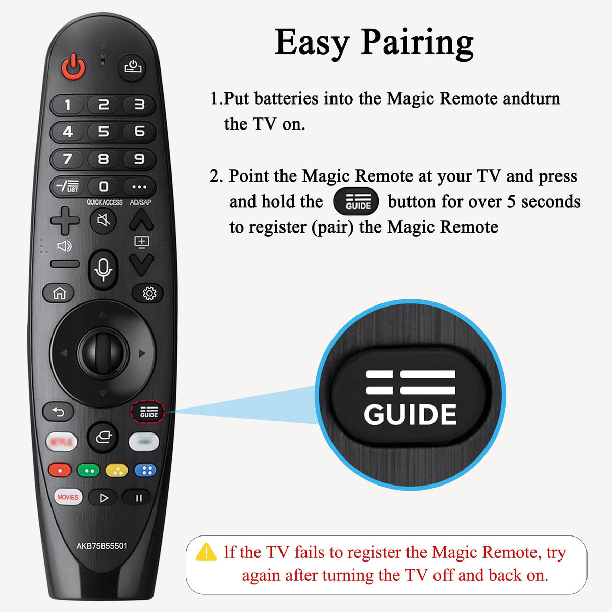 MYHGRC Voice Magic remote in hand showing easy operation