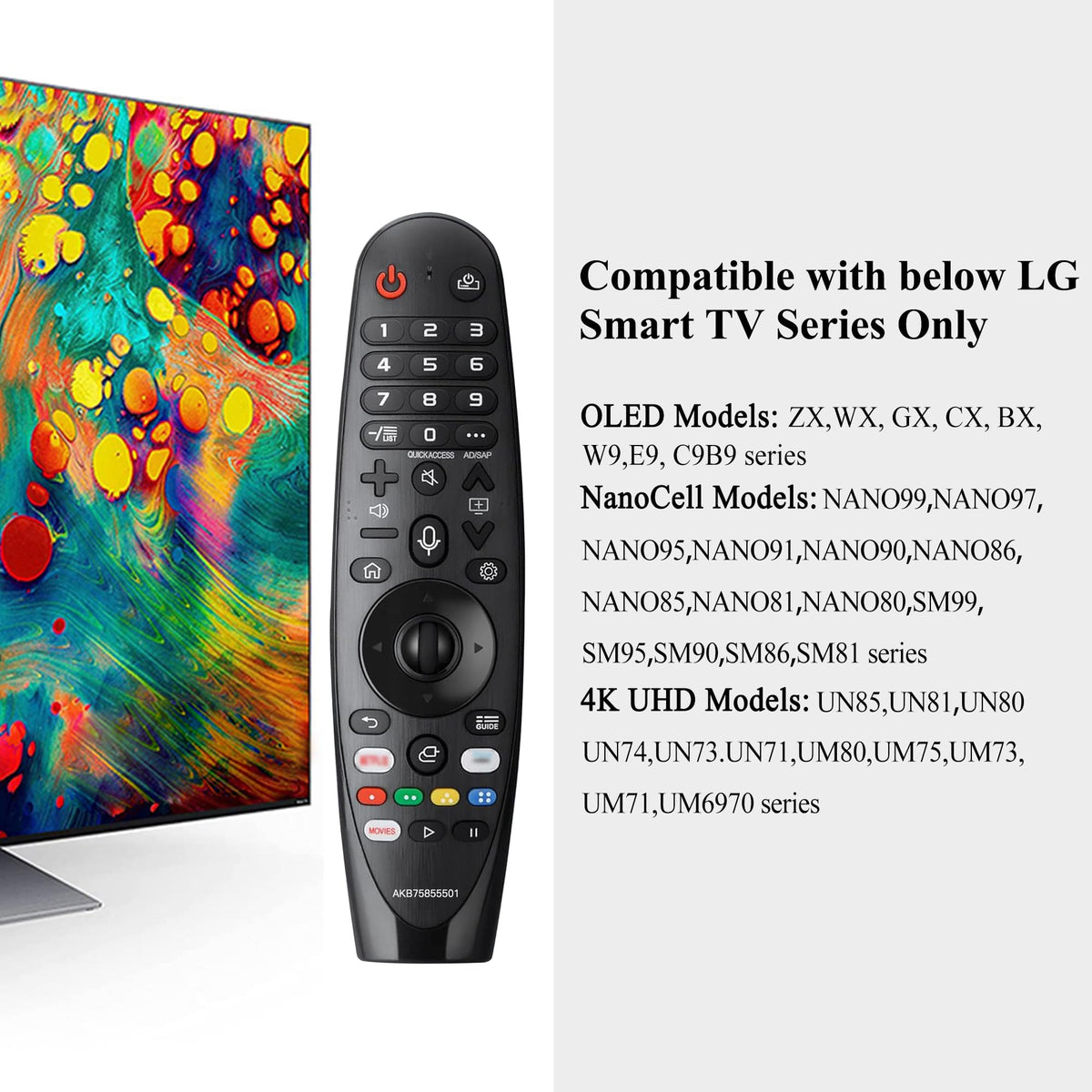 MYHGRC Voice Magic remote LG compatibility graphic