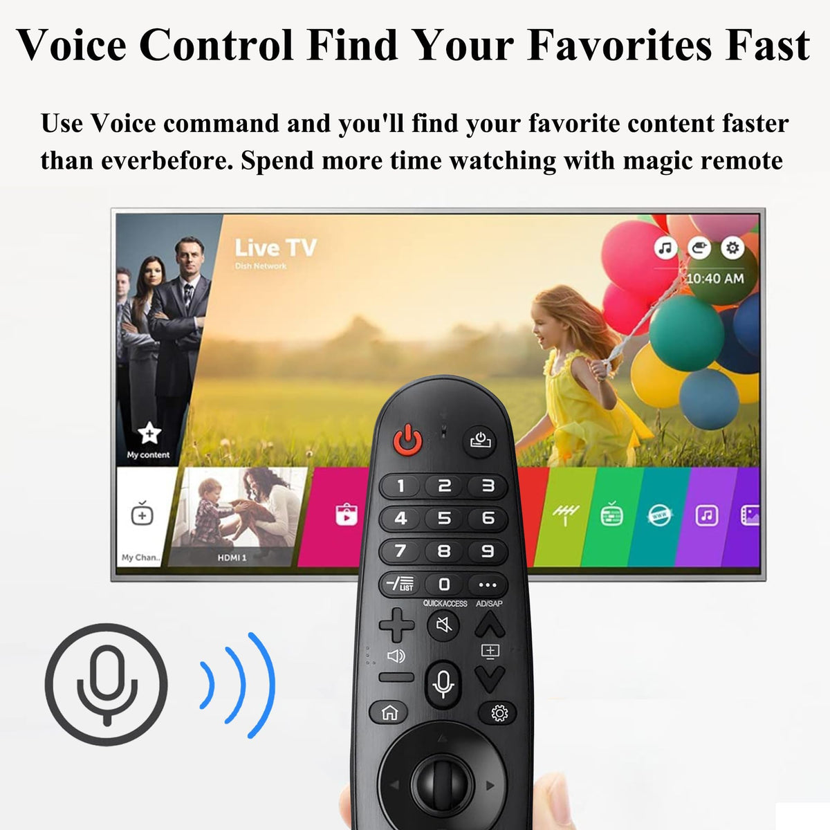 MYHGRC Voice Magic remote wheel and OK button close-up