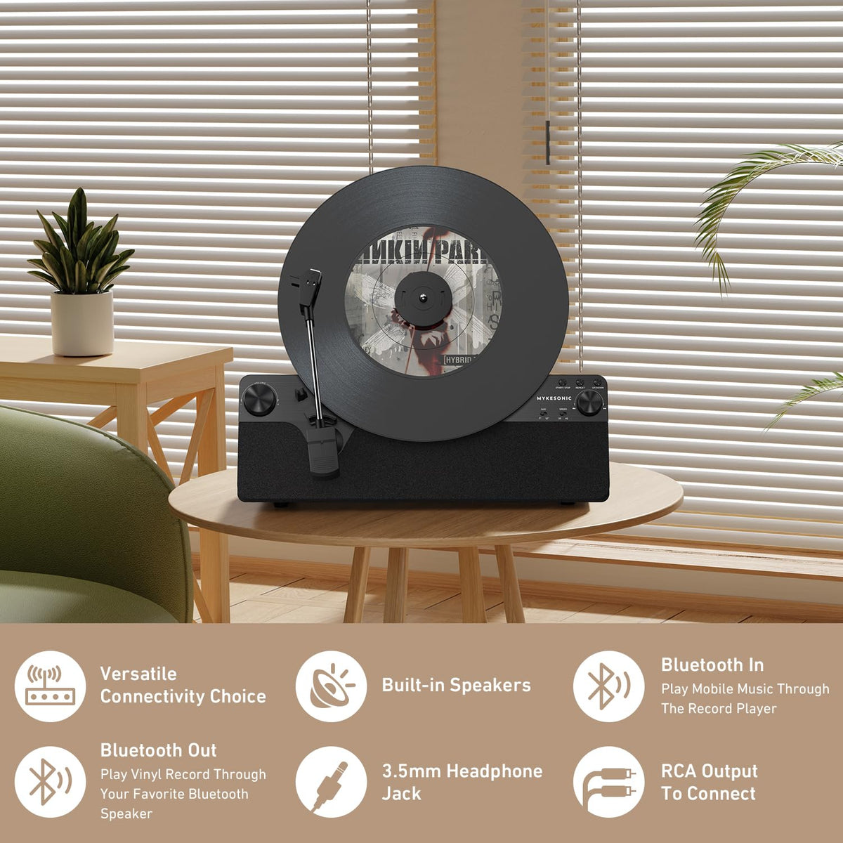 MYKESONIC Bluetooth In/Out enables flexible wireless listening.