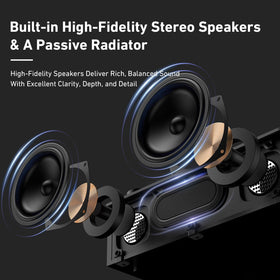 MYKESONIC hi-fi speakers deliver warm, immersive sound.
