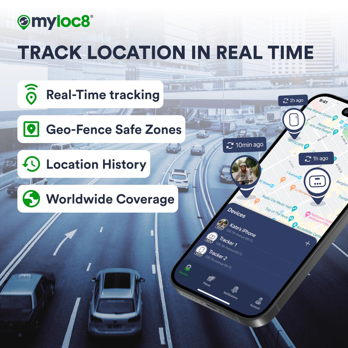 MYLOC8 Ultra GPS Tracker including a 12-month subscription for immediate use.