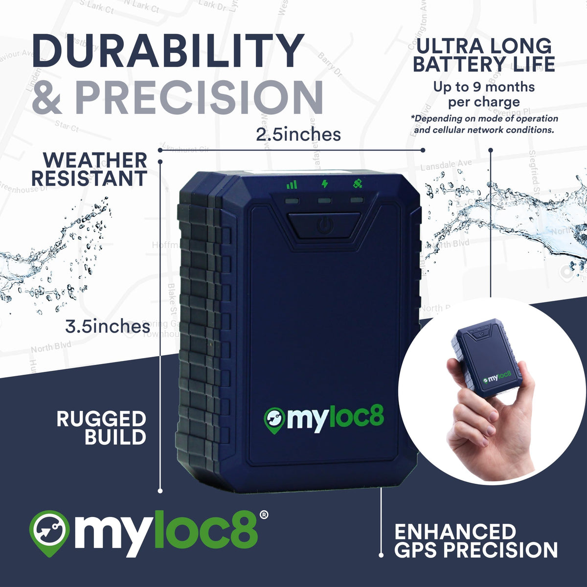 MYLOC8 Ultra GPS Tracker showing geofence alerts for instant boundary notifications.