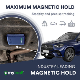 MYLOC8 Ultra GPS Tracker with waterproof battery life for all-weather tracking.