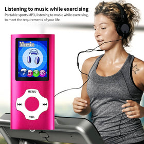MYMAHDI MP3 Player pink supports video playback for portable entertainment