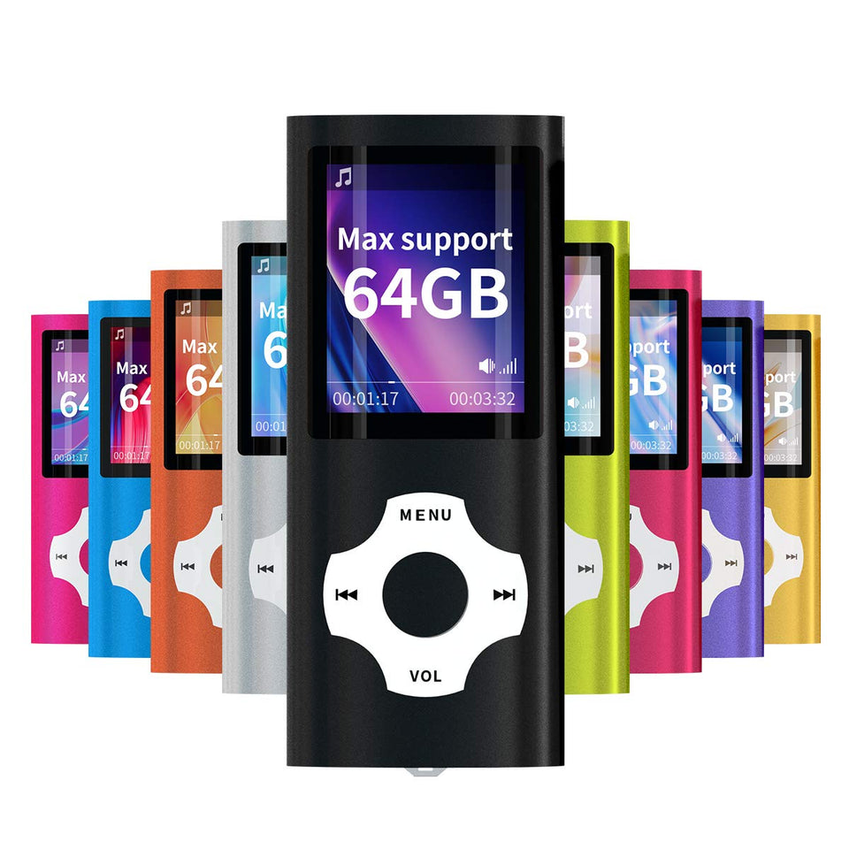 MYMAHDI Support TF Card Slim front view, compact portable music player for on-the-go listening