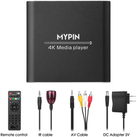MYPIN 4K media player supports up to 8TB storage capacity