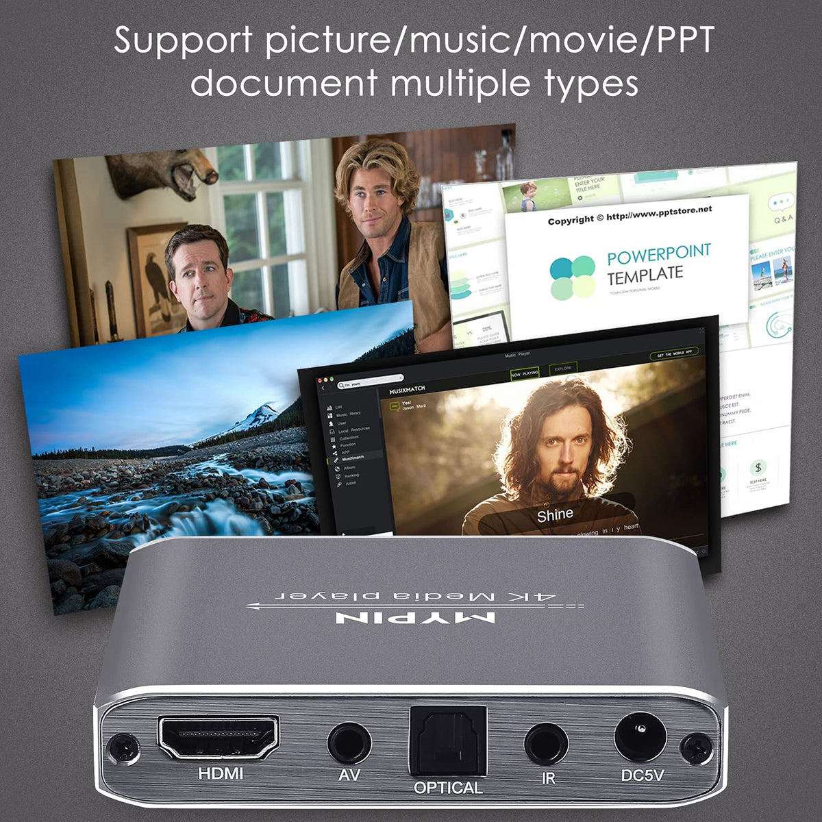 MYPIN connected to 8TB hard drive for large-capacity media libraries