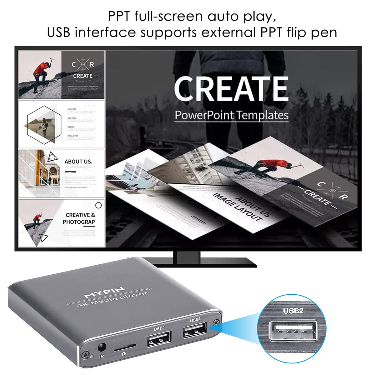 MYPIN aluminum alloy body close-up for durable portable protection