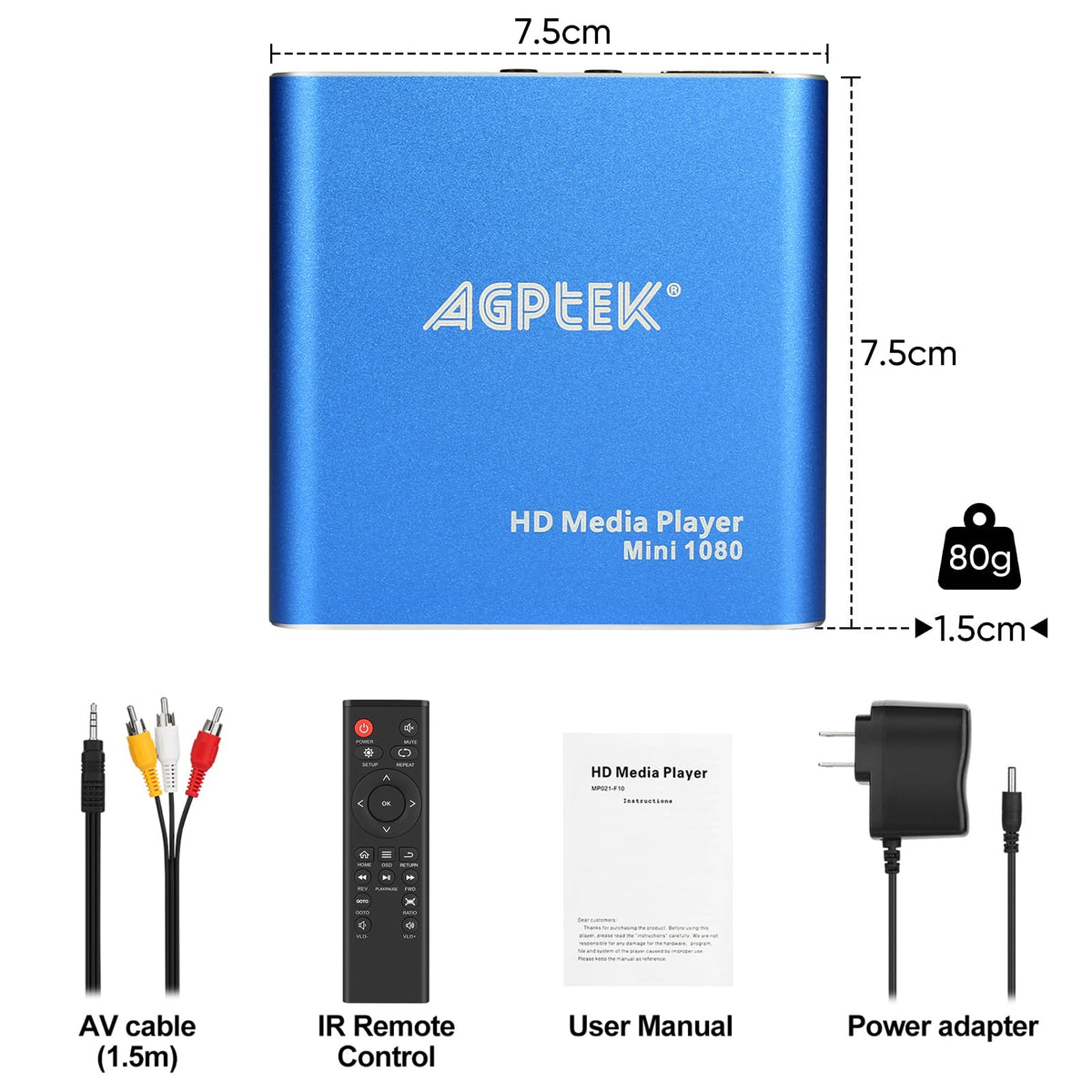 MYPIN Blue Mini in living room setup for simple home entertainment