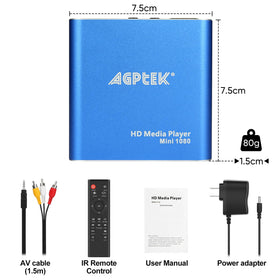 MYPIN Blue Mini in living room setup for simple home entertainment