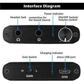 MYPIN Headphone Amplifier long battery life supports all-day listening.