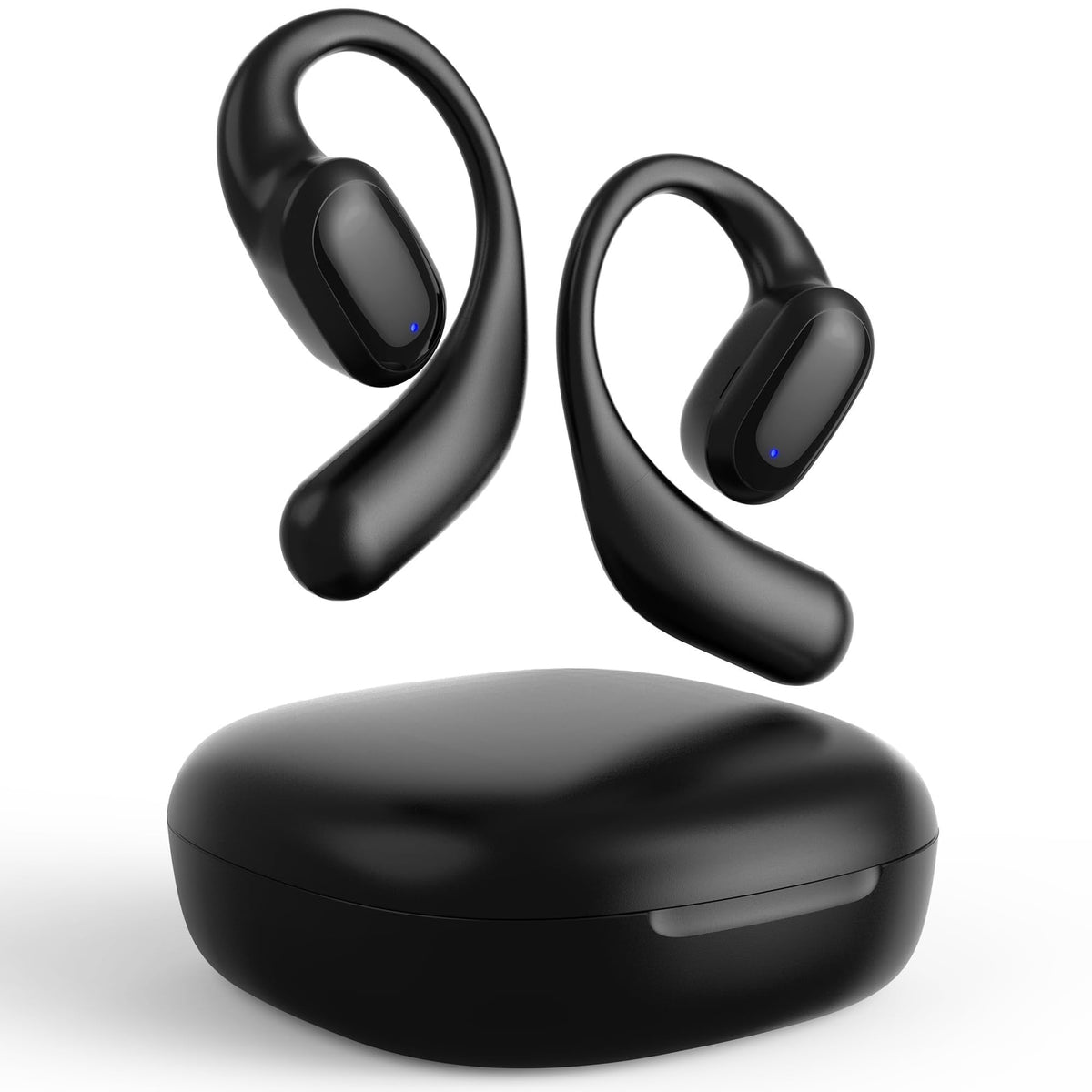 Mythsound open-ear headphones design sit securely around the ear for sustained comfort during activities.