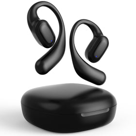 Mythsound open-ear headphones design sit securely around the ear for sustained comfort during activities.
