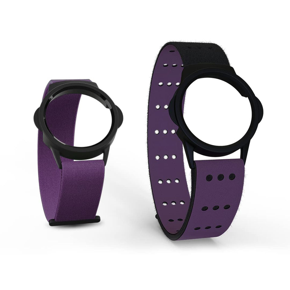 Myzone purple replacement strap front packaging showing product and brand benefits