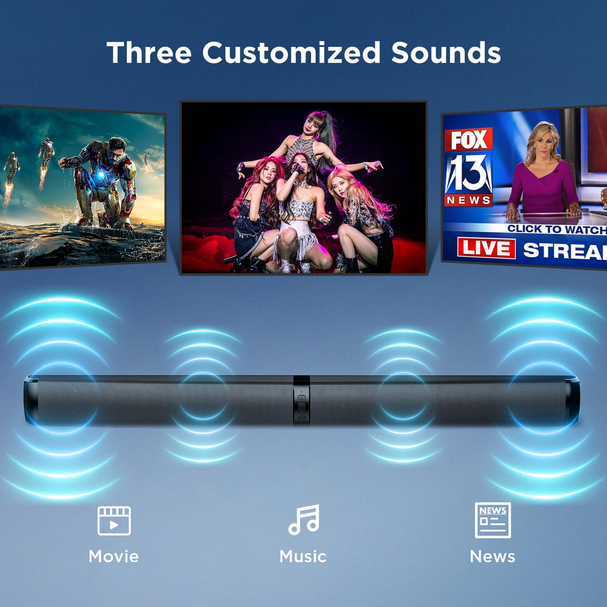 Sleek, modern design complements living rooms and home theaters