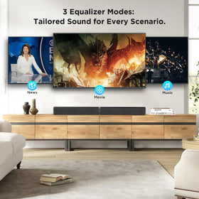 MZEIBO Sound Bar ARC/Optical/AUX inputs offer broad compatibility with TVs and consoles
