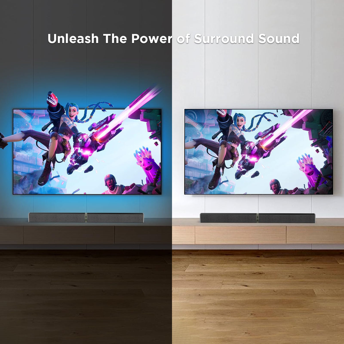 MZEIBO Sound Bar ARC Optical AUX ports for versatile connections