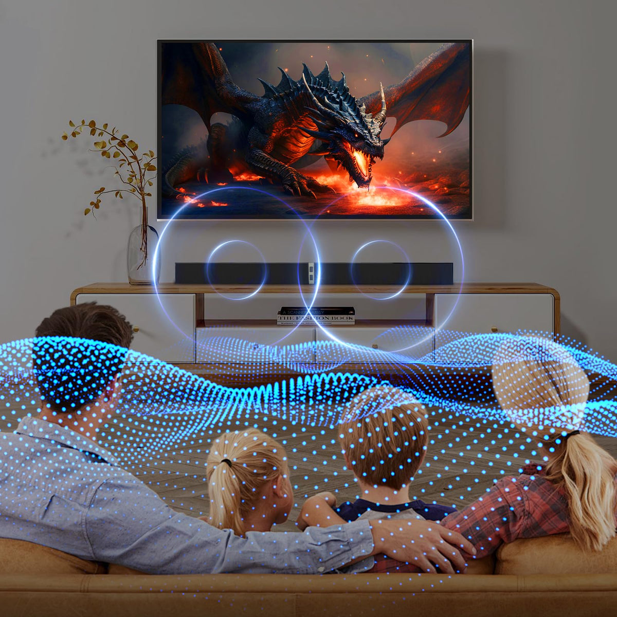 MZEIBO Sound Bar compact form fits on desks and shelves