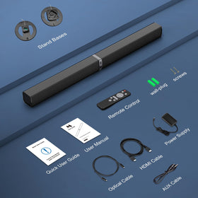 MZEIBO Sound Bar ideal for 2-in-1 home theater setups in various rooms