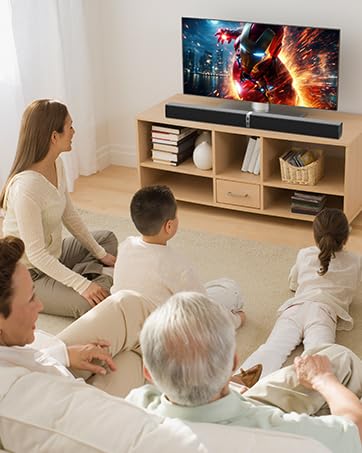 MZEIBO Sound Bar music mode delivering balanced tones for streaming audio