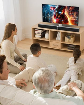 MZEIBO Sound Bar music mode delivering balanced tones for streaming audio