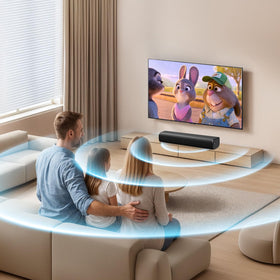 MZEIBO soundbar packaging and accessories showing easy setup and included cables