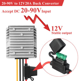 MZHOU 240W buck converter output cable powering devices reliably