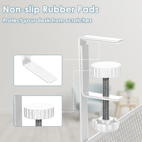 Mzmaxy clamp with rubber pads protecting desk edge and preventing scratches