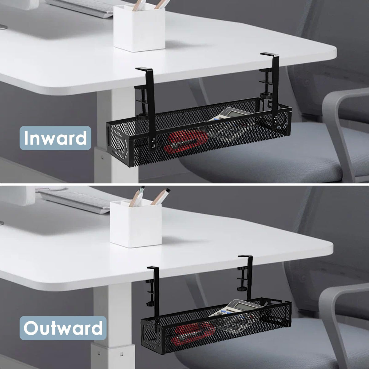 Mzmaxy organized cable tray reduces clutter and enhances desk safety.