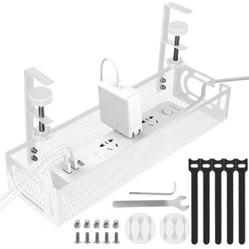 Mzmaxy under-desk cable tray with side-opening design for easy cable routing