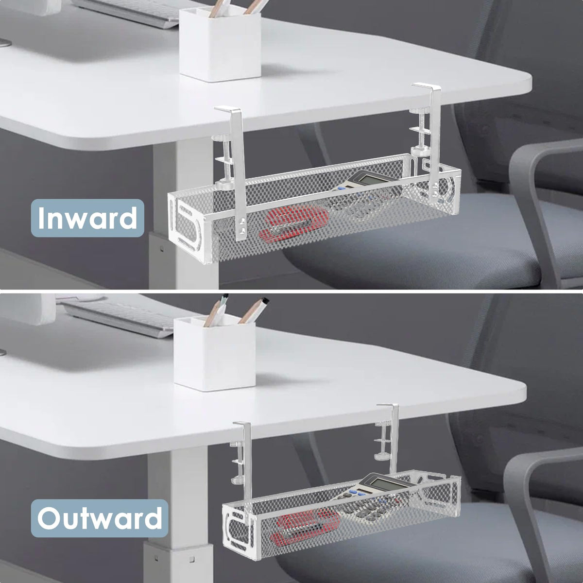 Mzmaxy white finish complements a clean, modern home office