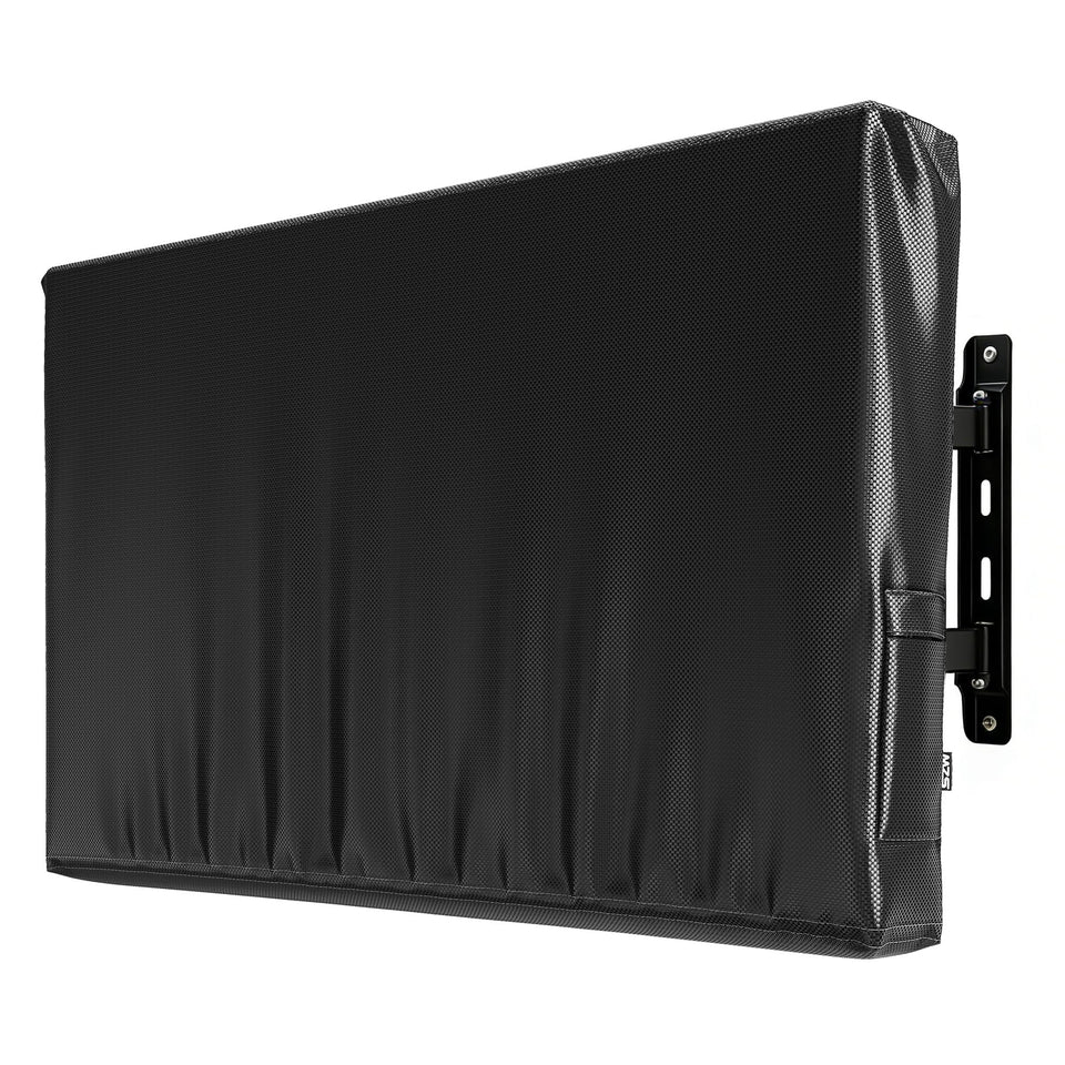 MZS front view of cover fitted on outdoor TV protecting from rain