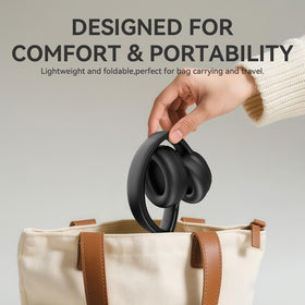 MZYDM foldable headphones compact on desk, ideal for travel