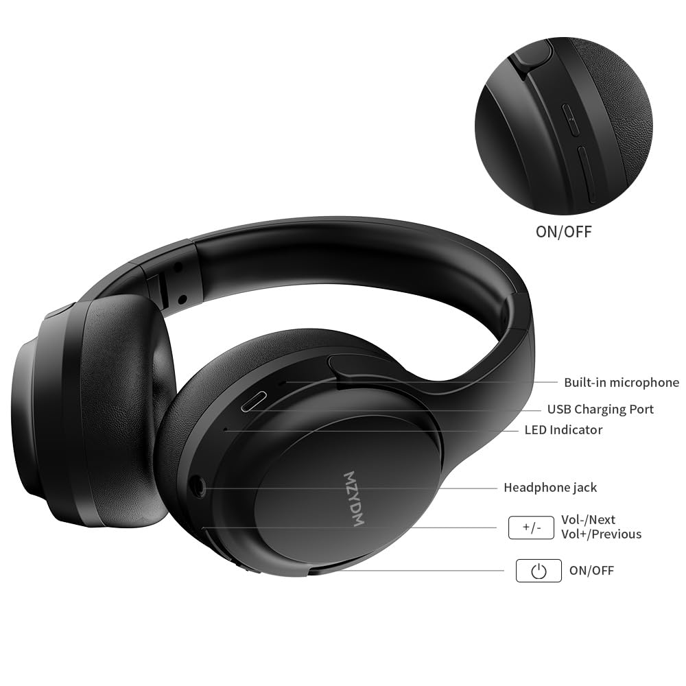 MZYDM microphone-equipped headphones close-up for clear calls