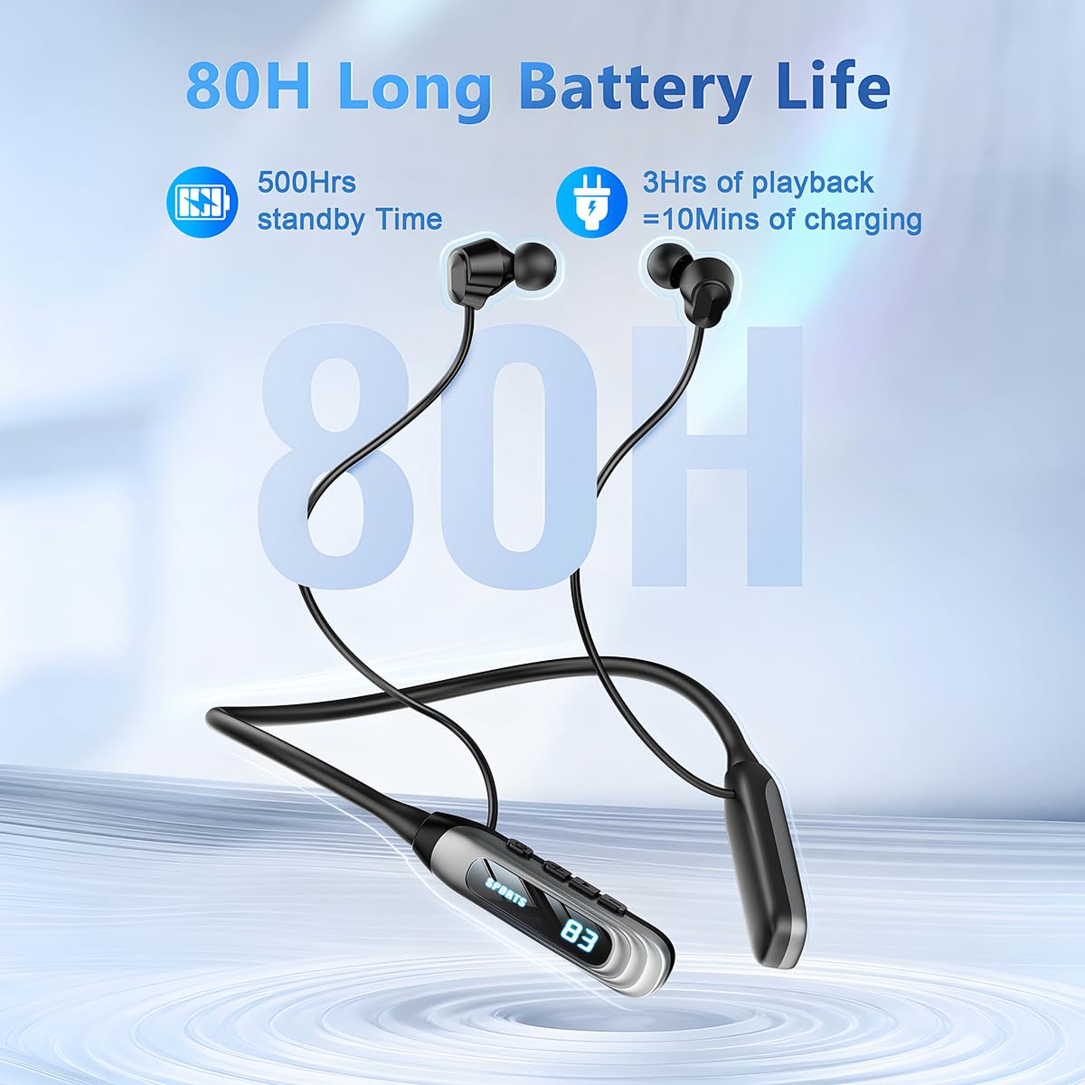 MZYQCY magnetic earbuds snapped together for tidy storage and quick access