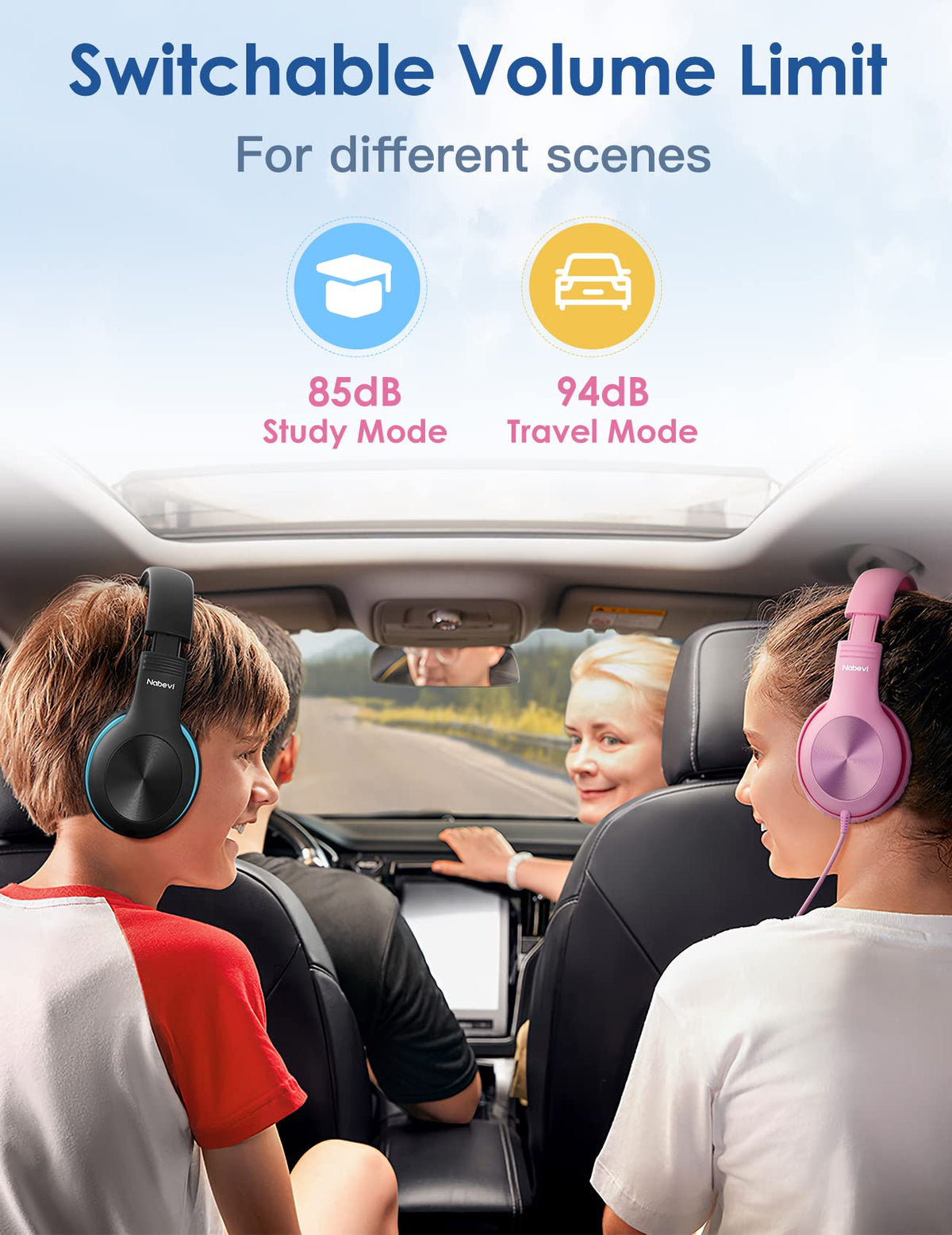 Nabevi BH100 worn by child for comfortable listening sessions