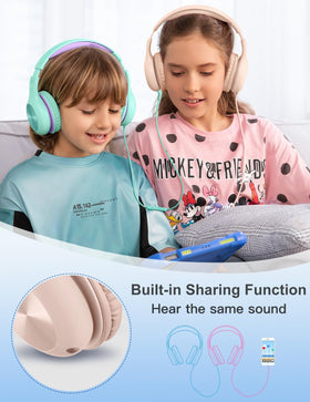Nabevi Kids Headphones 3.5mm jack works with most devices for versatility.
