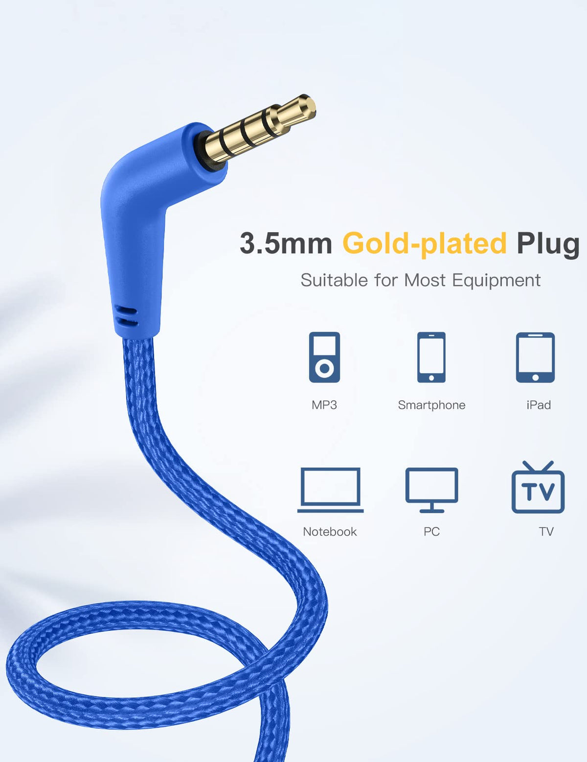 Nabevi Kids Headphones glaze blue travel-friendly design for trips.