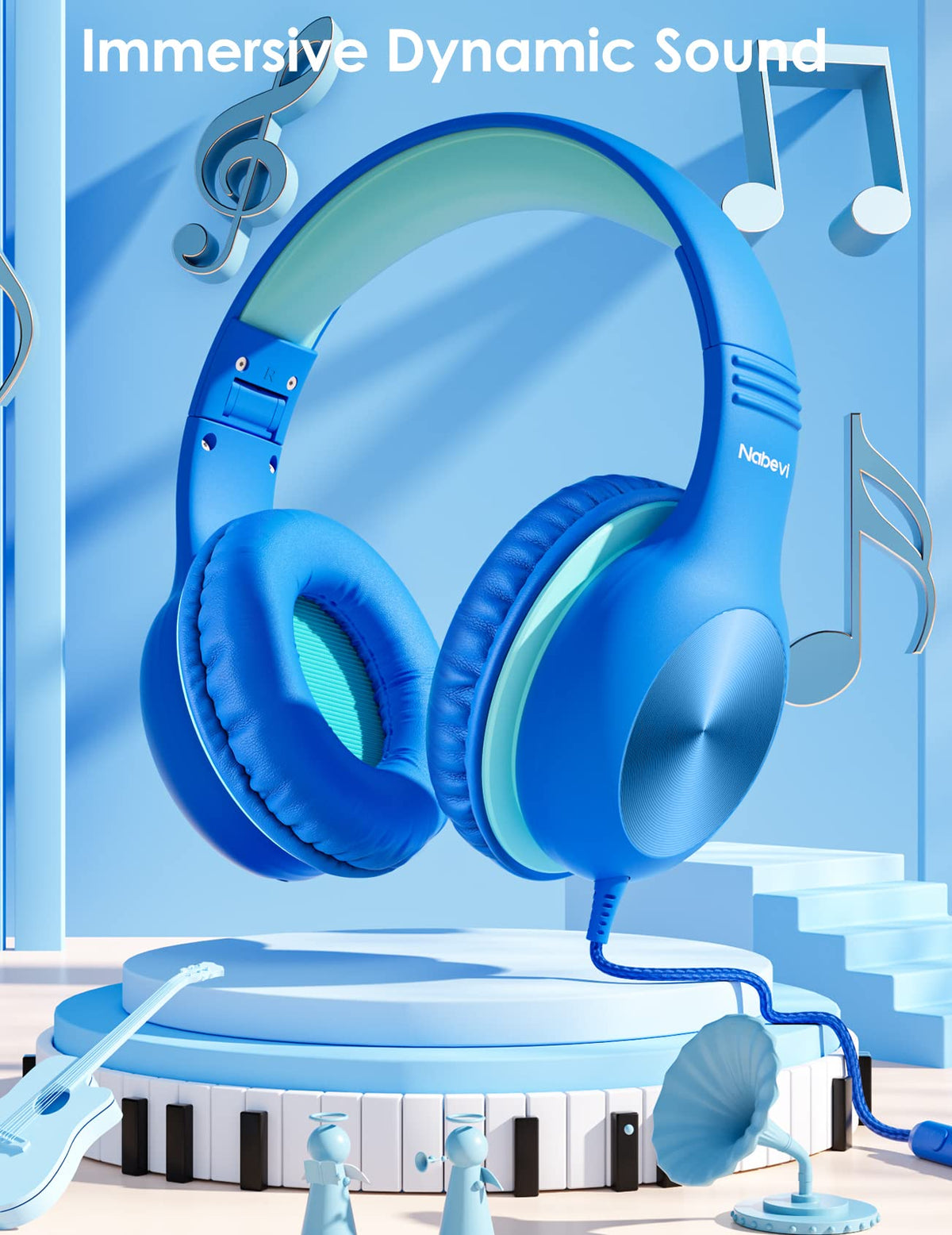 Nabevi Kids Headphones lightweight design reduces pressure during classes.