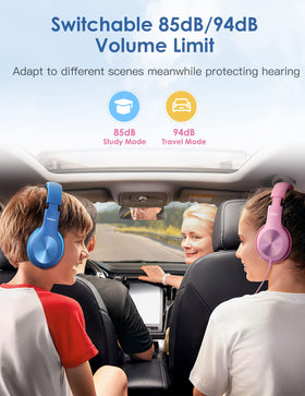 Nabevi Kids Headphones pink lightweight design, gentle on young heads
